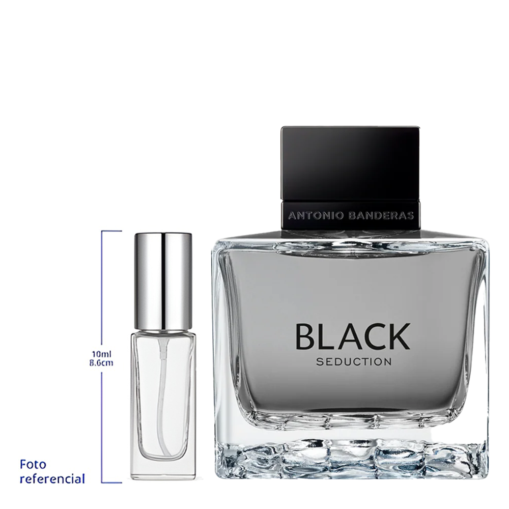 Antonio Banderas Black Seduction Decant Travel Size 5ml y 10ml de 75 a 150 Sprays Aprox Eau De Toilette For Men