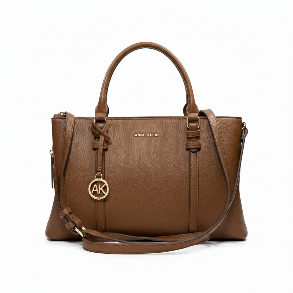 Anne Klein Cartera Chesnut Buckle Satchel With Pouch