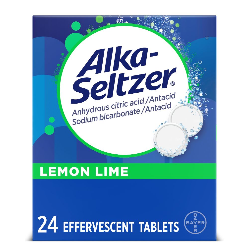 Alka Seltzer Bayer Lemon Lime 24 Effervescent Tablets