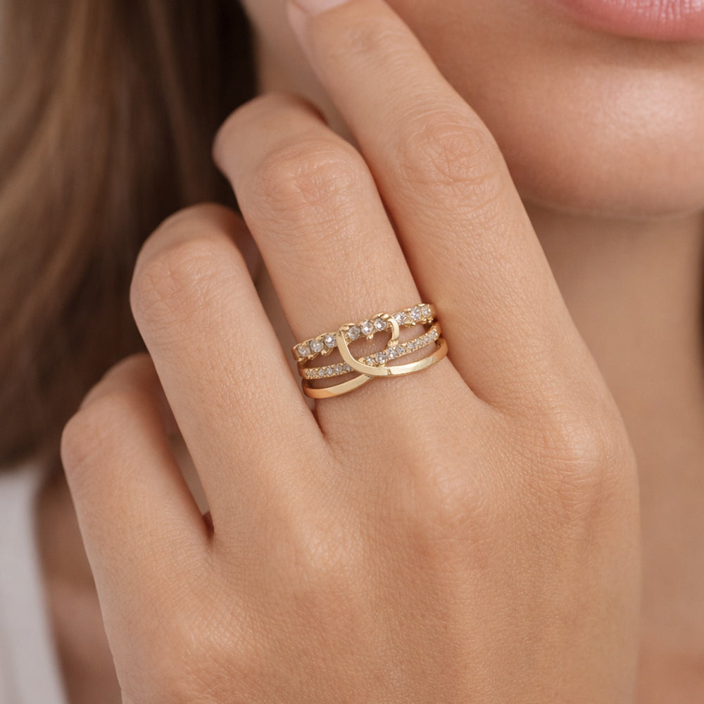 H&Co Anillo Ajustable Para Damas Esencia De Amor