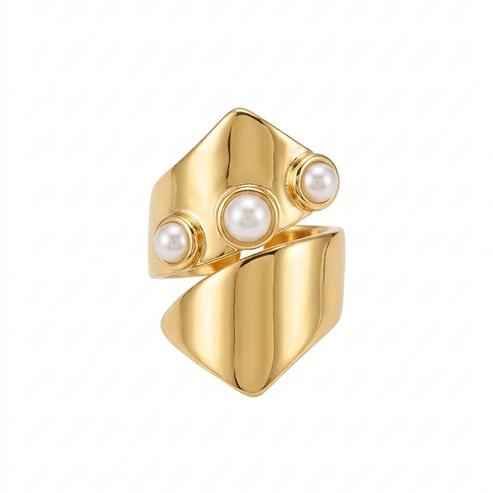 H&Co Anillo Ajustable Para Damas Perlas De Arrecife
