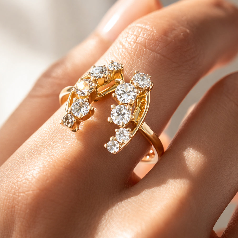 H&Co Anillo Ajustable Para Damas Destello Estelar