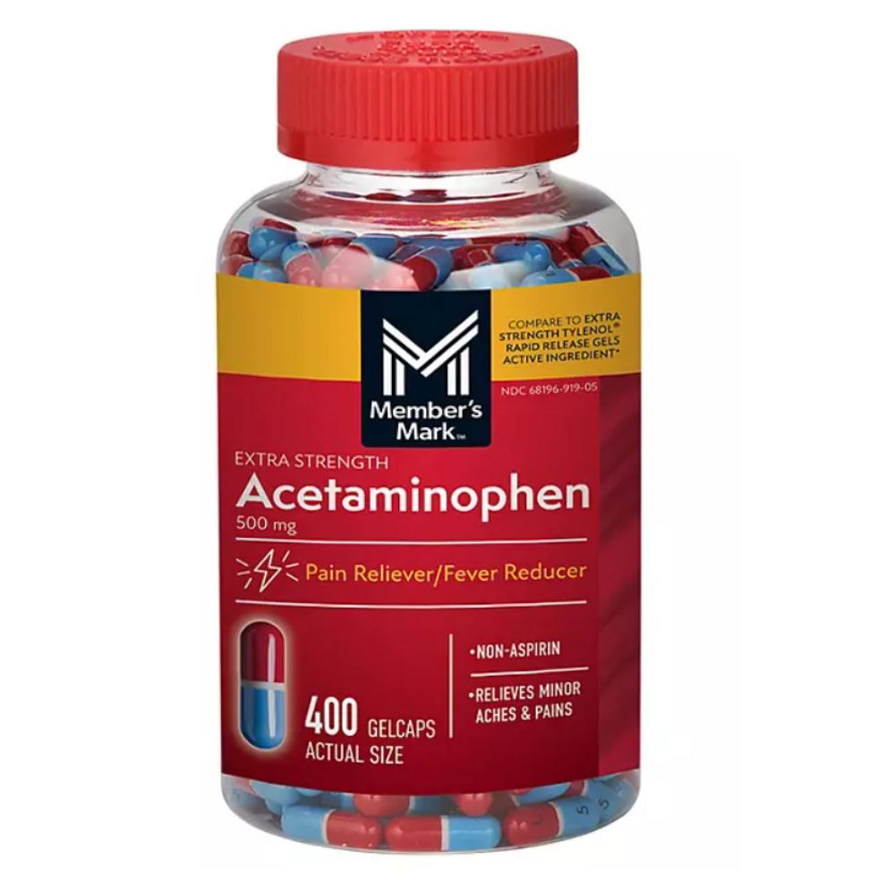 Acetaminophen 500mg Members Mark Rapid Release 400 capsulas