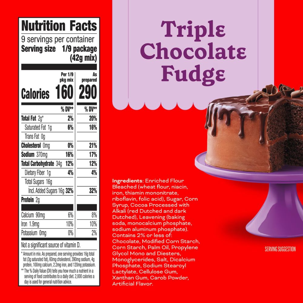 Betty Crocker Super Moist Triple Chocolate Fudge Cake Mix 375gr
