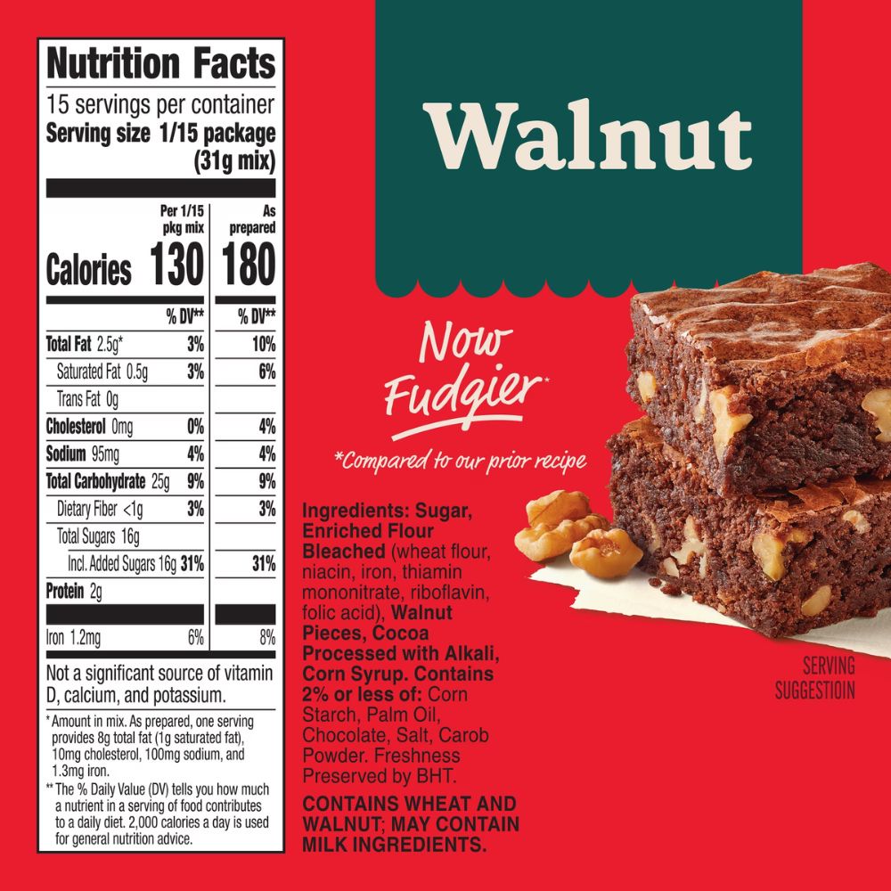 Betty Crocker Mezcla para Brownie Supreme Walnut 467 gr