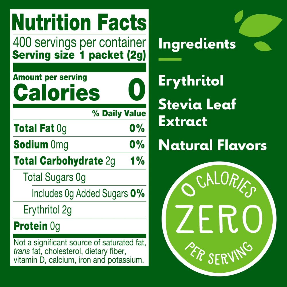 Edulcorante Natural Truvia Stevia 400 Sobres