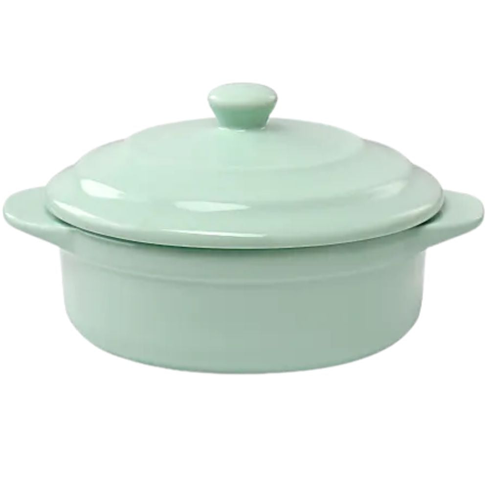 Martha Stewart Stoneware Caserola With Lid Color Verde 12.7 cm