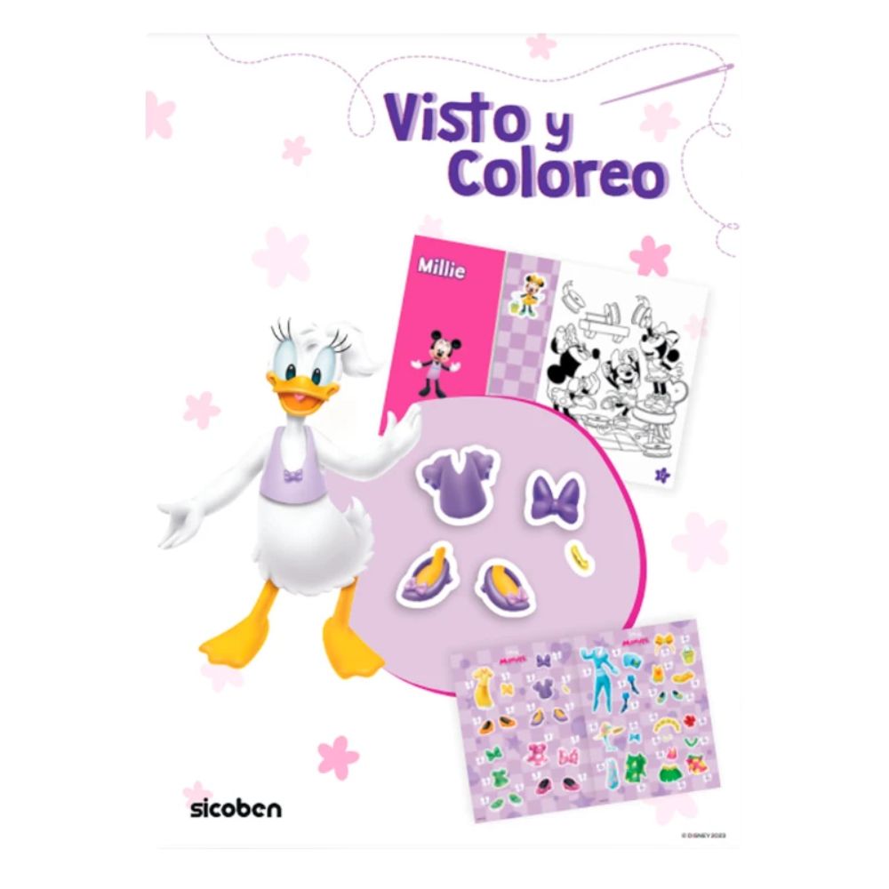Libro De Actividades Visto Y Coloreo Minnie 16 pag + Stickers