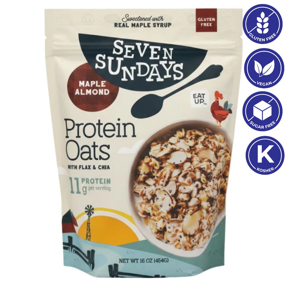 Seven Sundays Maple Almond Protein Oats with Flax and Chia 454g