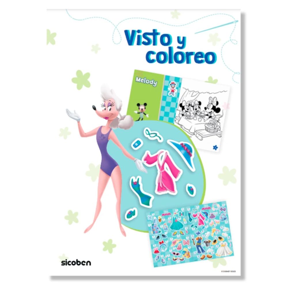 Libro De Actividades Visto Y Coloreo Minnie 16 pag + Stickers