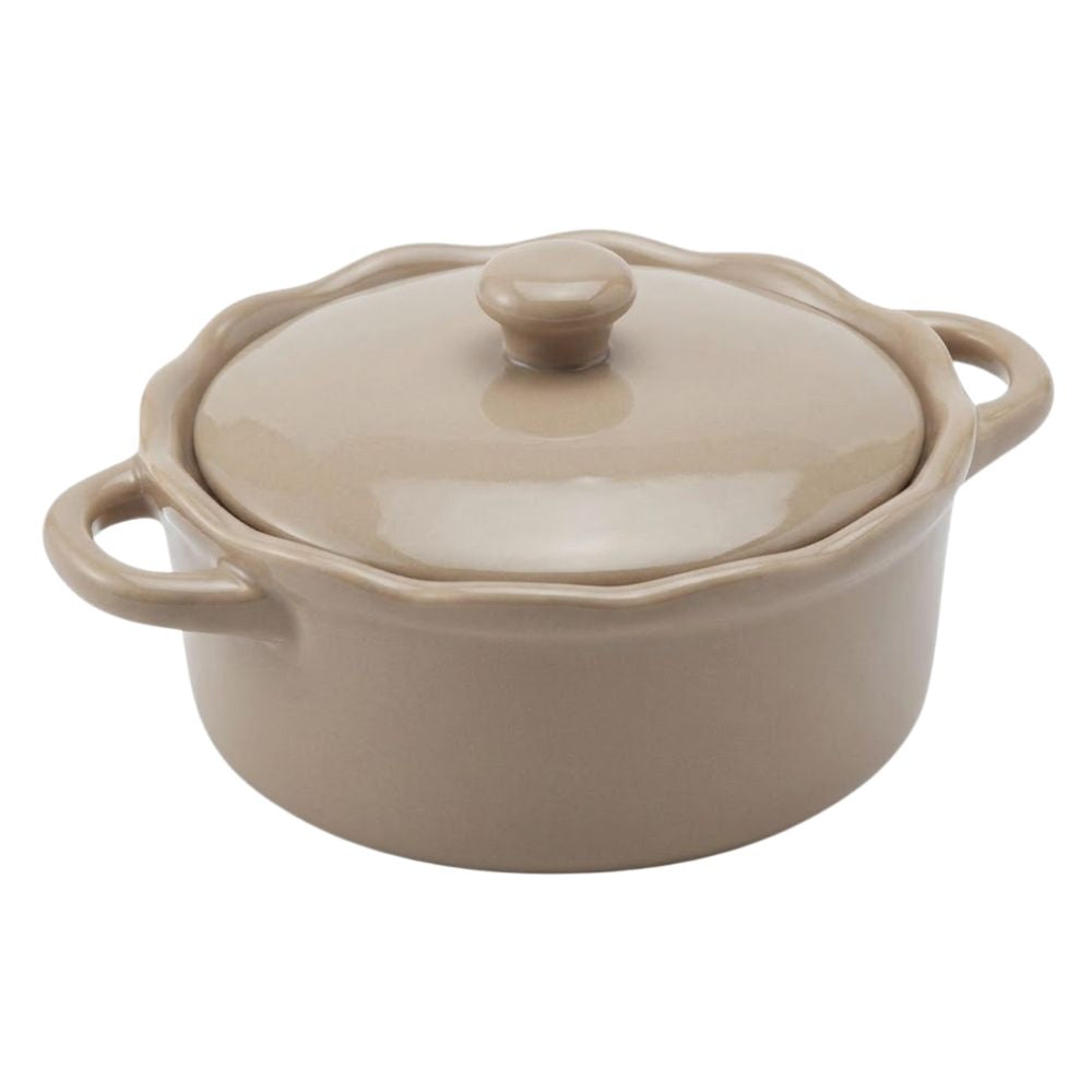 Martha Stewart Stoneware Caserola With Lid Color Beige 11.4 cm