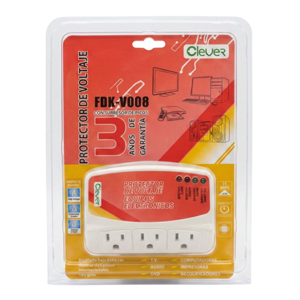 Clever Protector De Voltaje 120V P Para Equipos Electronicos