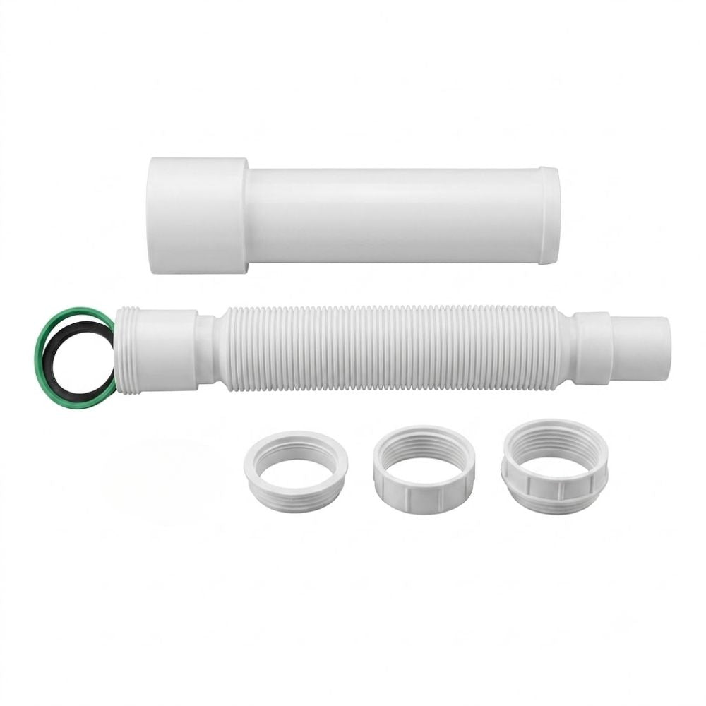 Aqua-Q Sifon Plastico Extensible Para Lavaplatos 2 en 1 (1-1/4" y 1-1/2")