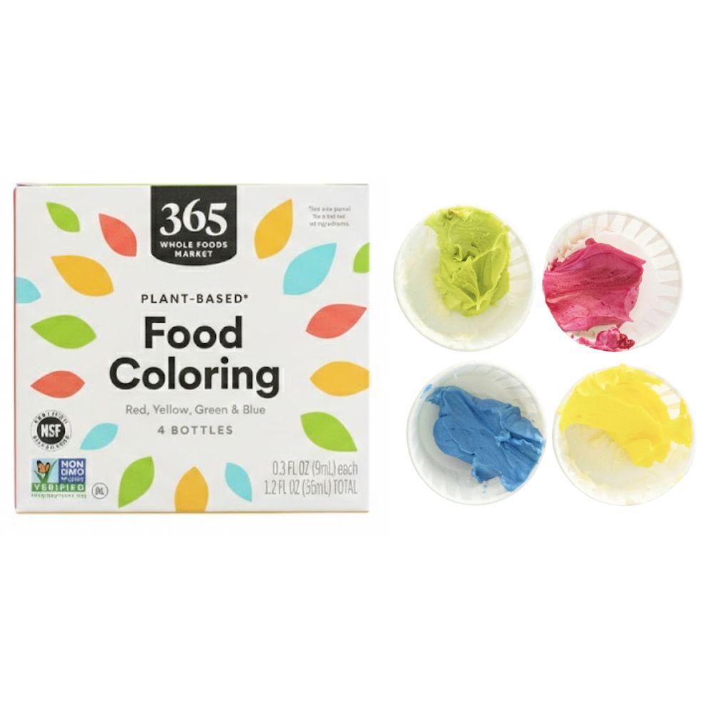 365 Whole Food Market Food Coloring 4 Bottles 9ml c/u