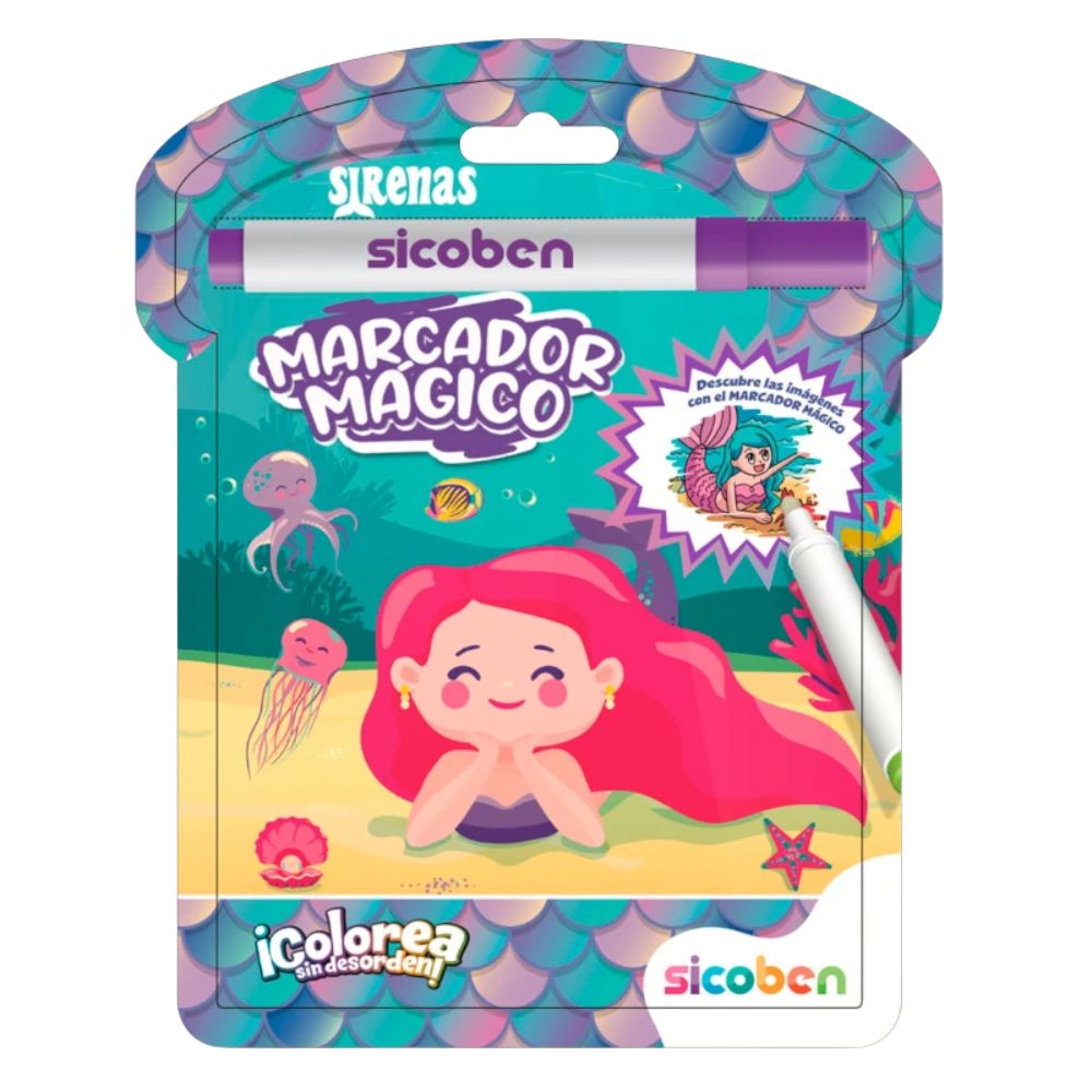 Sirena Libro De Colorear Con Marcador Magico