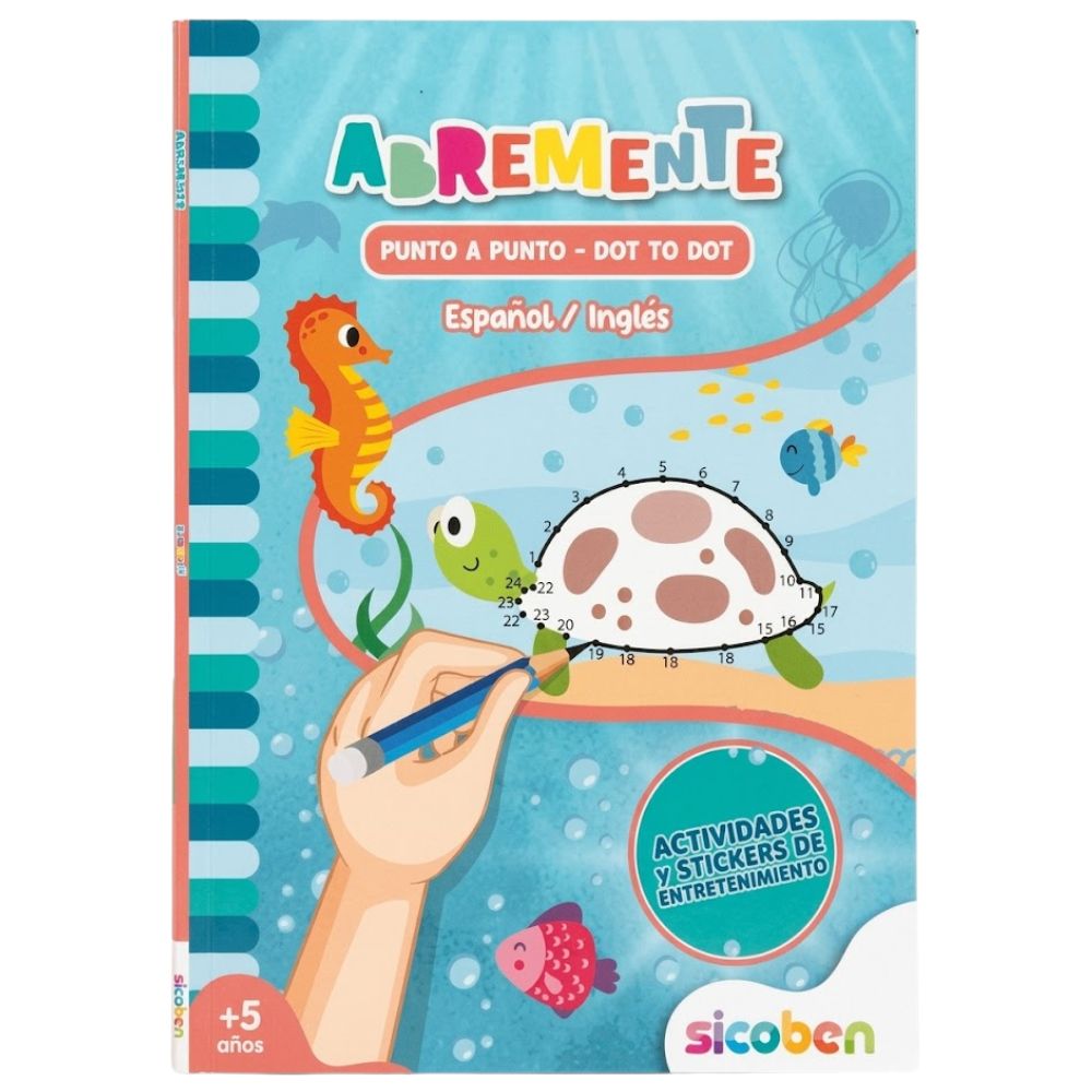 Libro De Actividades Abremente Punto A Punto Español-Ingles Con Stickers