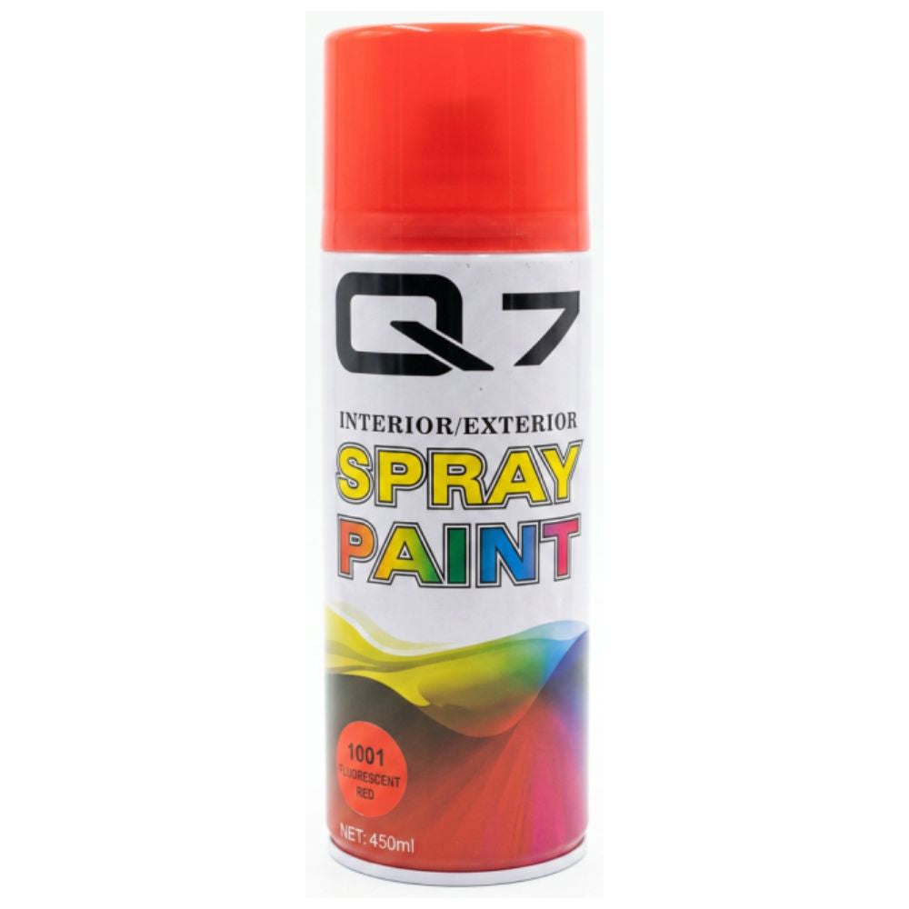 Q7 Pintura en Aerosol Spray Paint 1001 Rojo Fluorescente 450ml