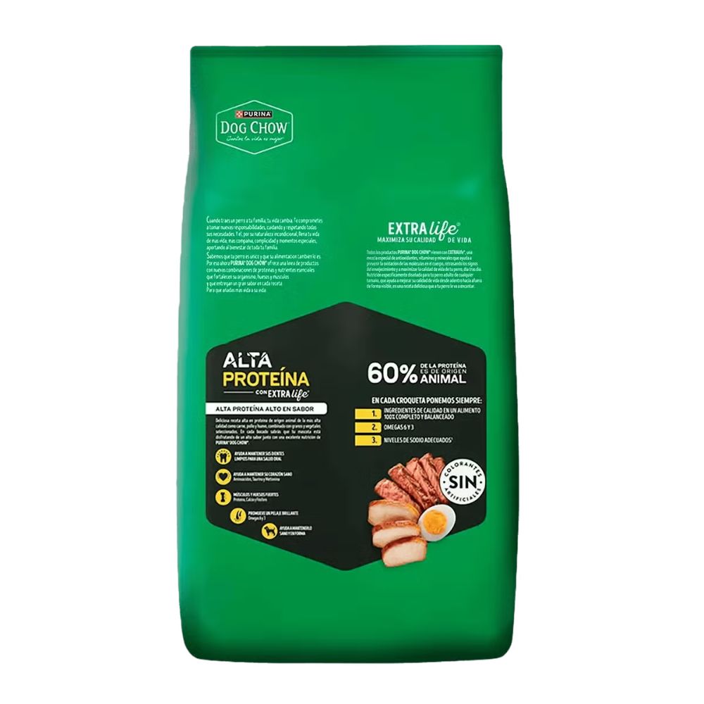 Dog Chow Adulto todos los tamaños, Alto Proteina sabor Carnes, Pollo y Huevo 20 kgs (Copy)