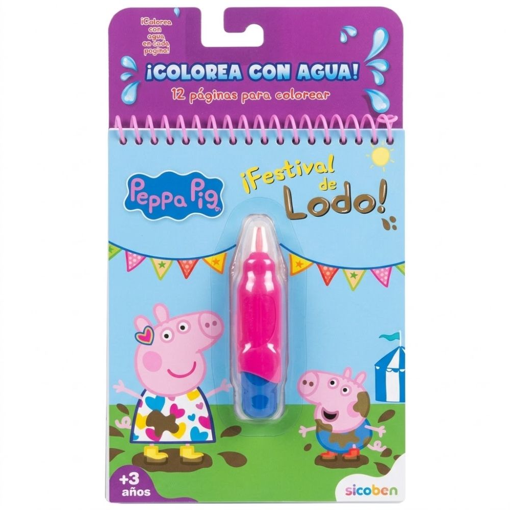 Peppa Pig ¡Festival De Lodo! Colorea Con Agua