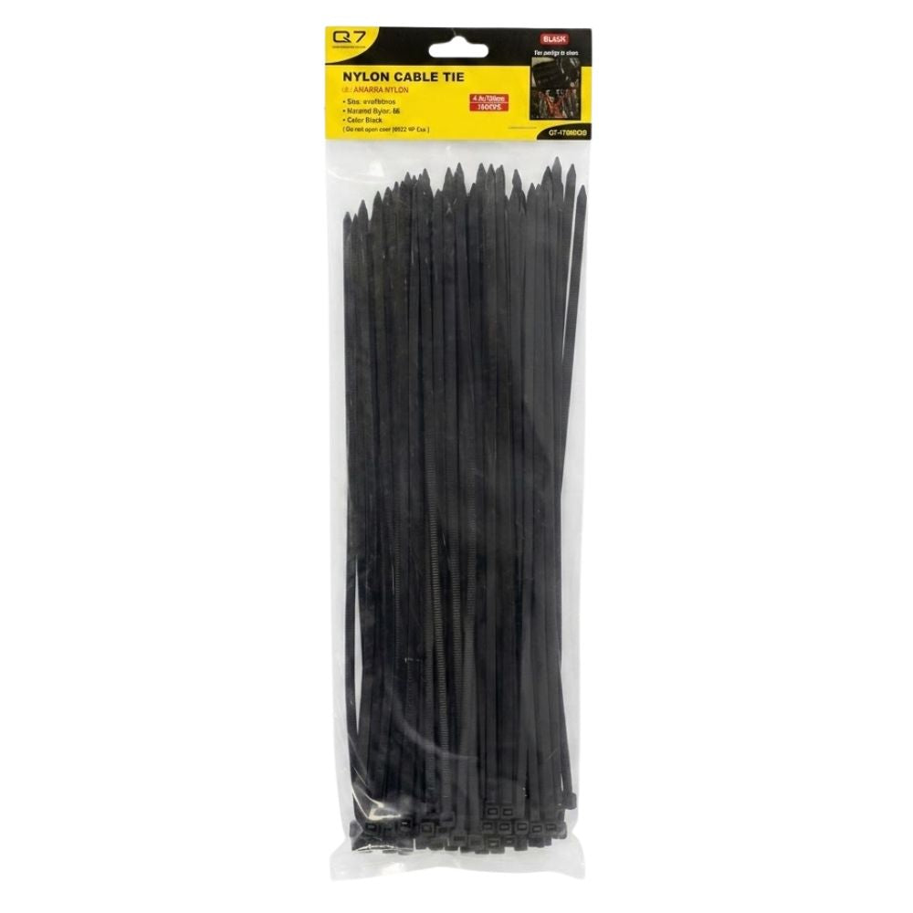 Q7 Bolsa de Tirrap Negro 4.8 x 300mm 100 Und