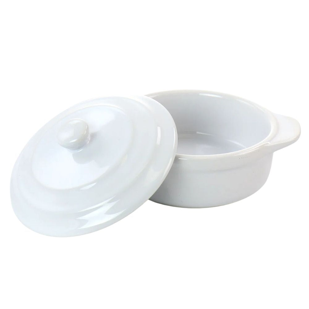 Martha Stewart Stoneware Caserola With Lid Color Blanco 12.7 cm