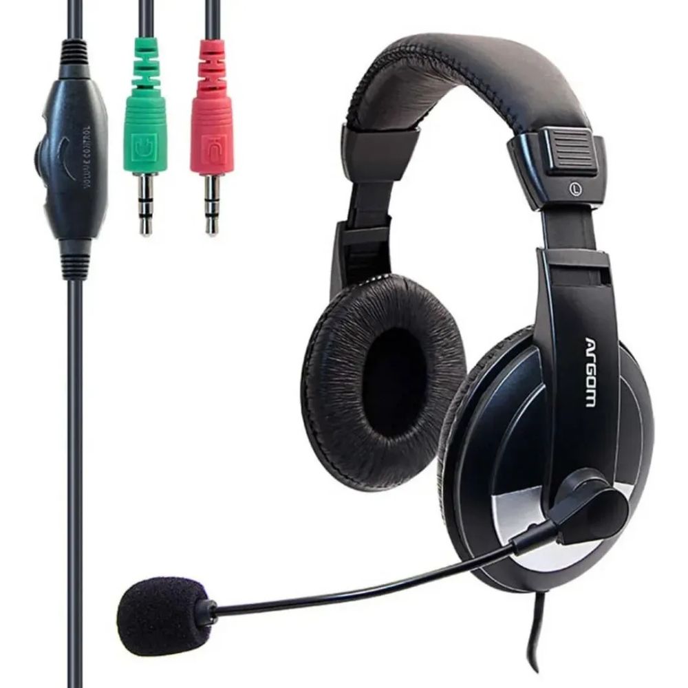 Argom Tech Audifonos Auriculares Con Microfono Pro 75 Negro