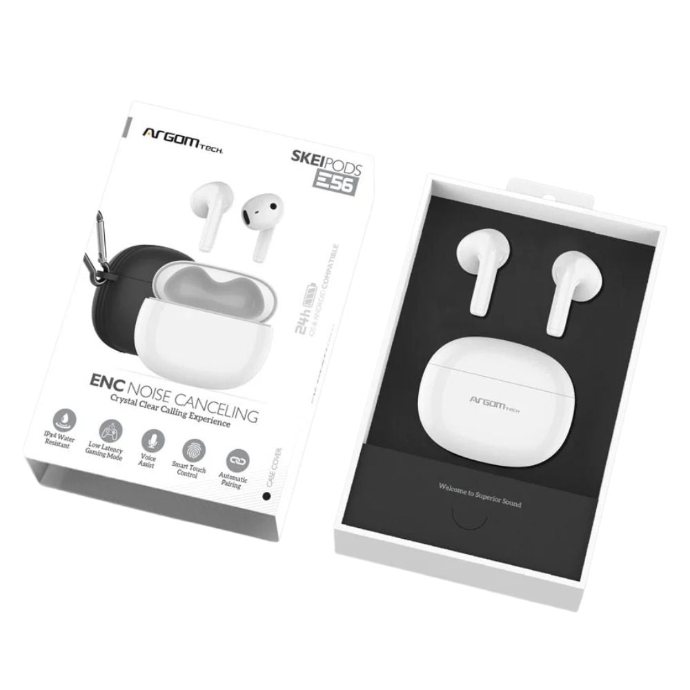 Argom Tech Audifonos Inalambricos Skei Pods E56 Case Negro