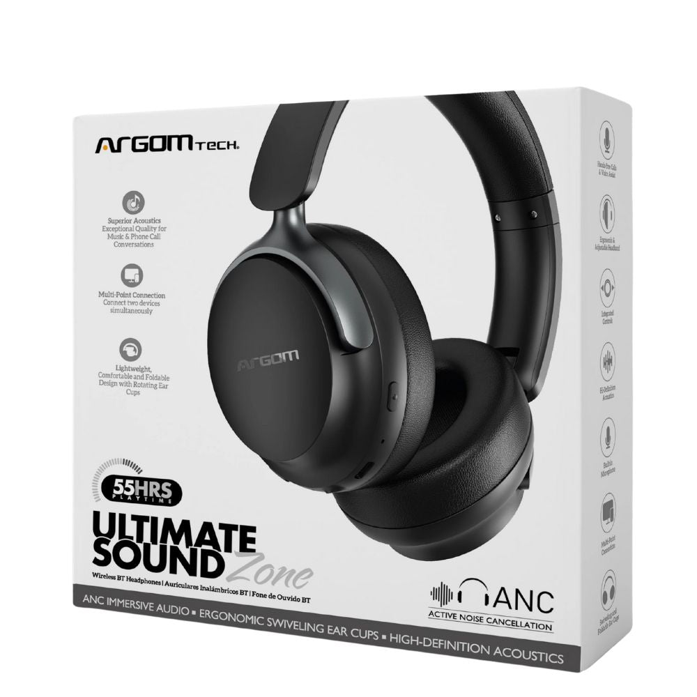 Argom Tech Audifonos Bluetooth Ultimate Sound Zone Negros