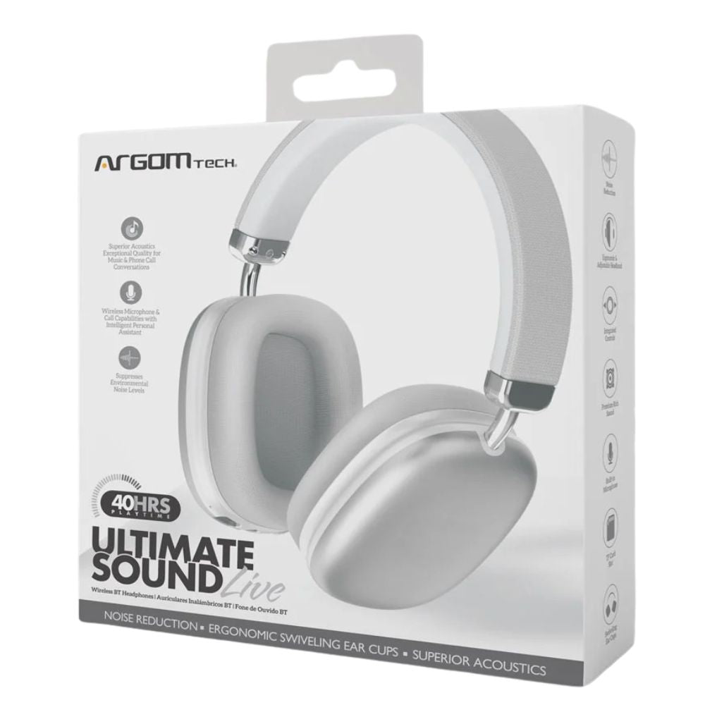 Argom Tech Audifonos Bluetooth Ultimate Sound Zone Live Blancos