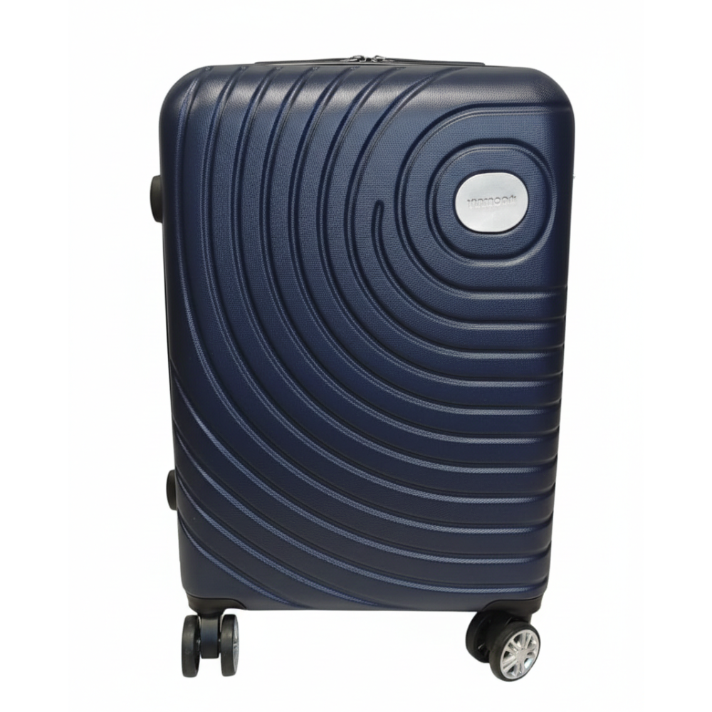 Maleta Dura 24 Pulgadas Small 4 Ruedas Color Azul Oscuro Logo
