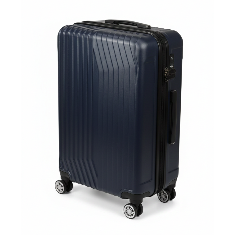 Maleta Dura 26 Pulgadas Mediana 4 Ruedas Color Azul Oscuro