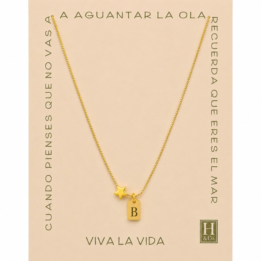 H&Co Collar de Cadena Plaquita Inicial B