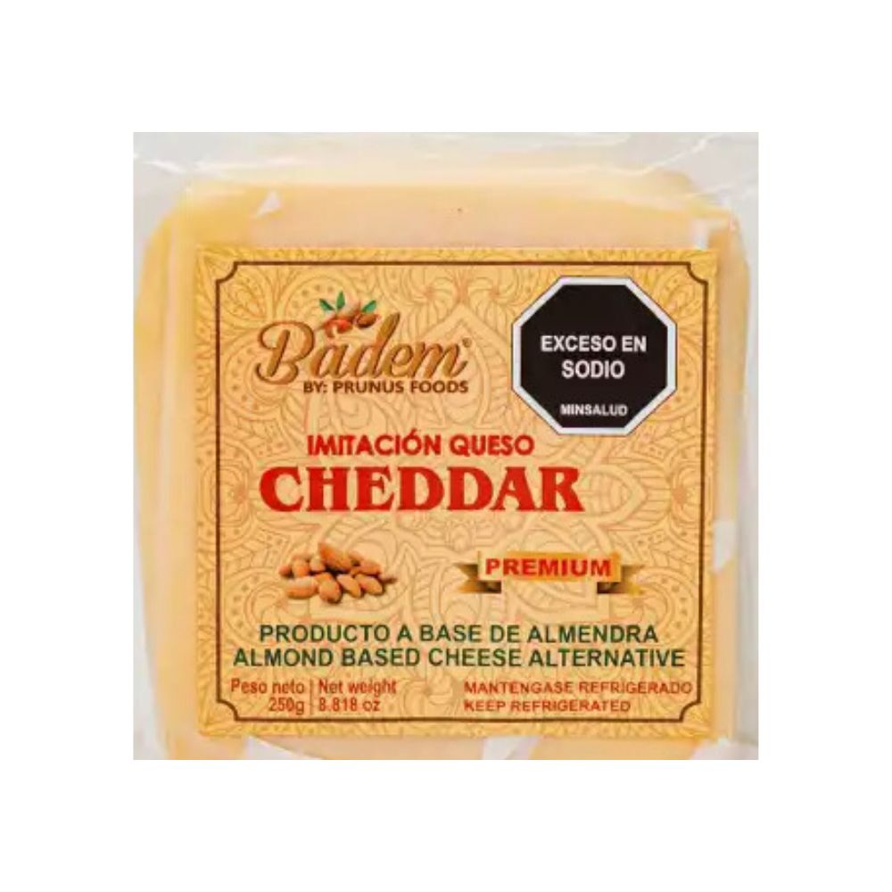 Badem Queso Cheddar Rebanado a Base de Almendras 250gr