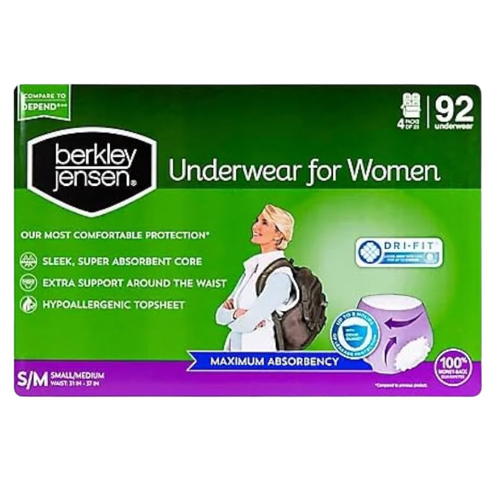 Pañales Adultos Berkley Jensen Underwear For Woman Talla S/M 92 Und