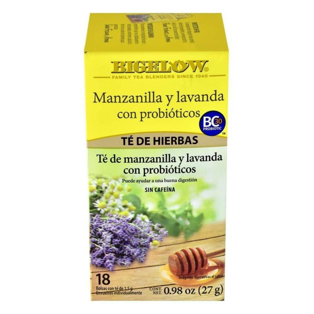 Bigelow Té Manzanilla Y Lavanda Con Probióticos 18 und 27gr