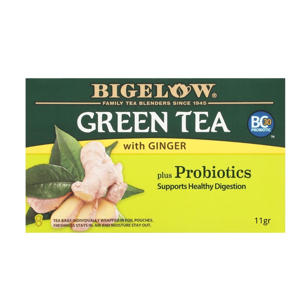 Bigelow Té Verde Con Jengibre Y Probióticos 8 Und 11gr