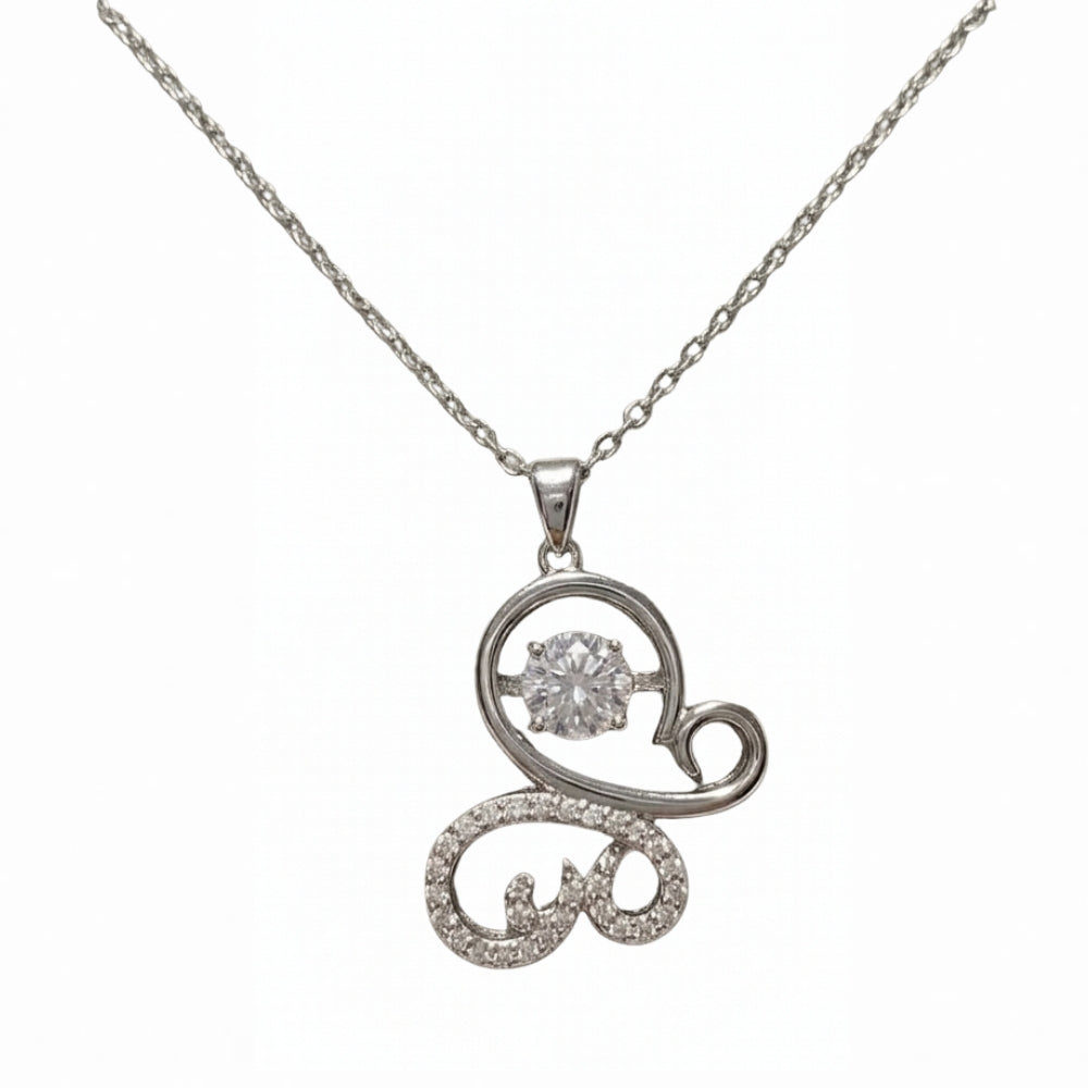 Heart Beat Collar Silver Butterfly