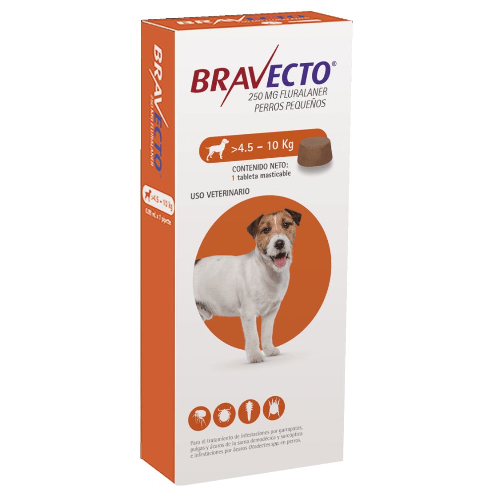 Bravecto Tableta Masticable Para Perros Pequeños 4.5-10Kg