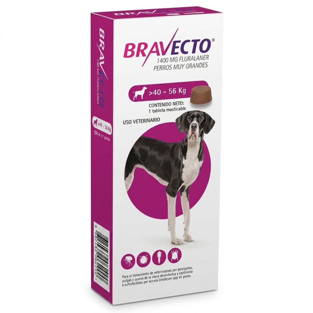 Bravecto Tableta Masticable Para Perros Muy Grandes 40-56Kg