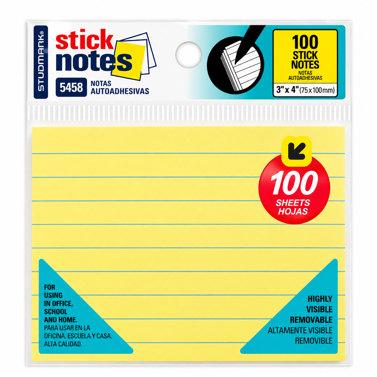 Studmark Notas Adhesivas 7.5 x 10 cm 100 hojas 2 Opciones