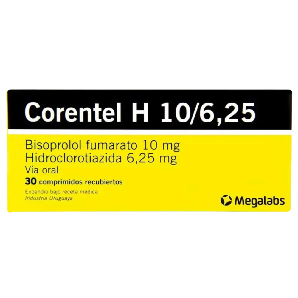 Corentel 10 6.25 Megalabs Vía Oral 30Comprimidos Recubiertos
