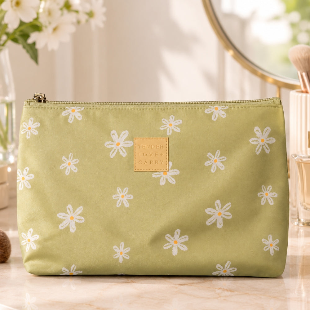 Tender Love + Carry Cosmetiquera Green Floral Medium