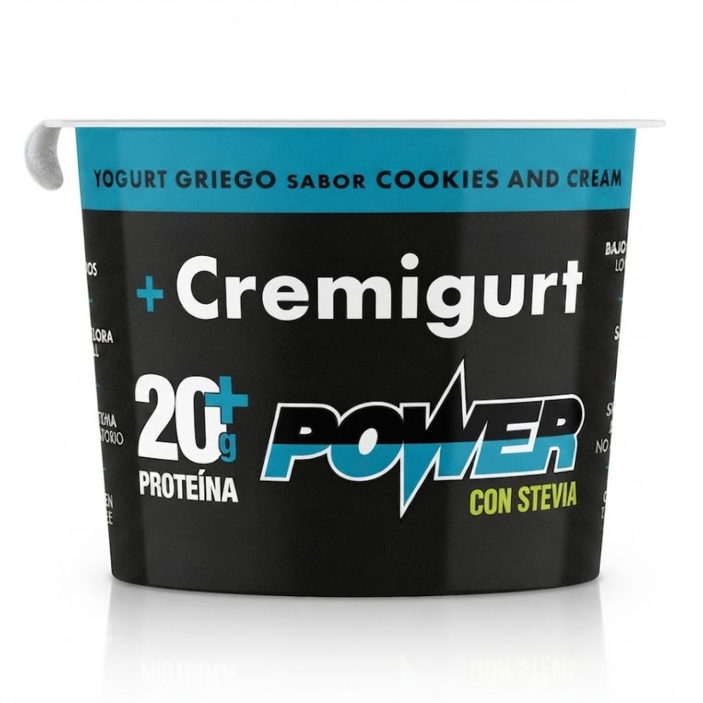Cremigurt Yogurt Griego POWER Sabor Cookies & Cream 150g