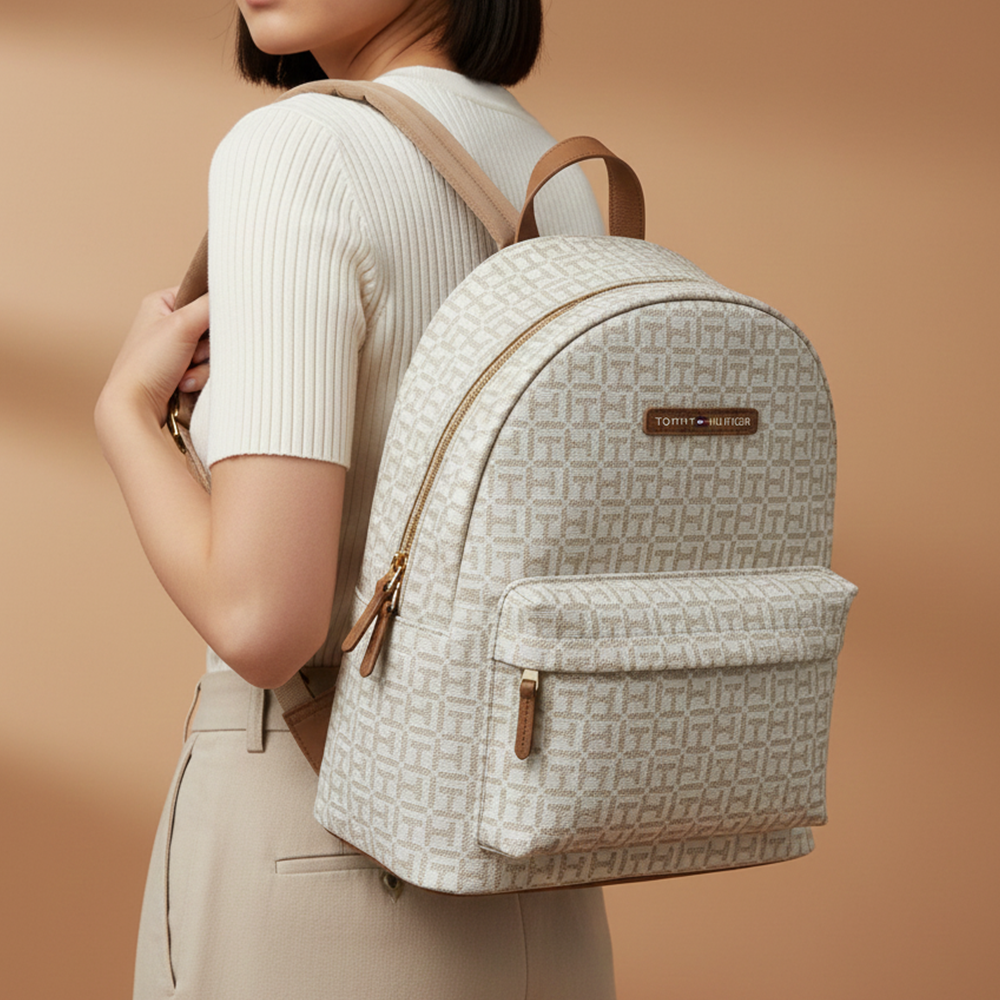 Tommy Hilfiger Bolso Backpack Monogram Cream