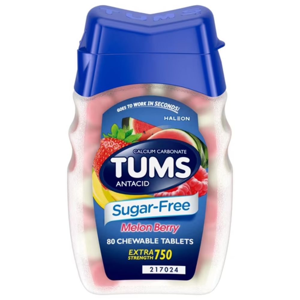 Tums Sugar Free Antiacid Melon Berry 80Chewable Tablets