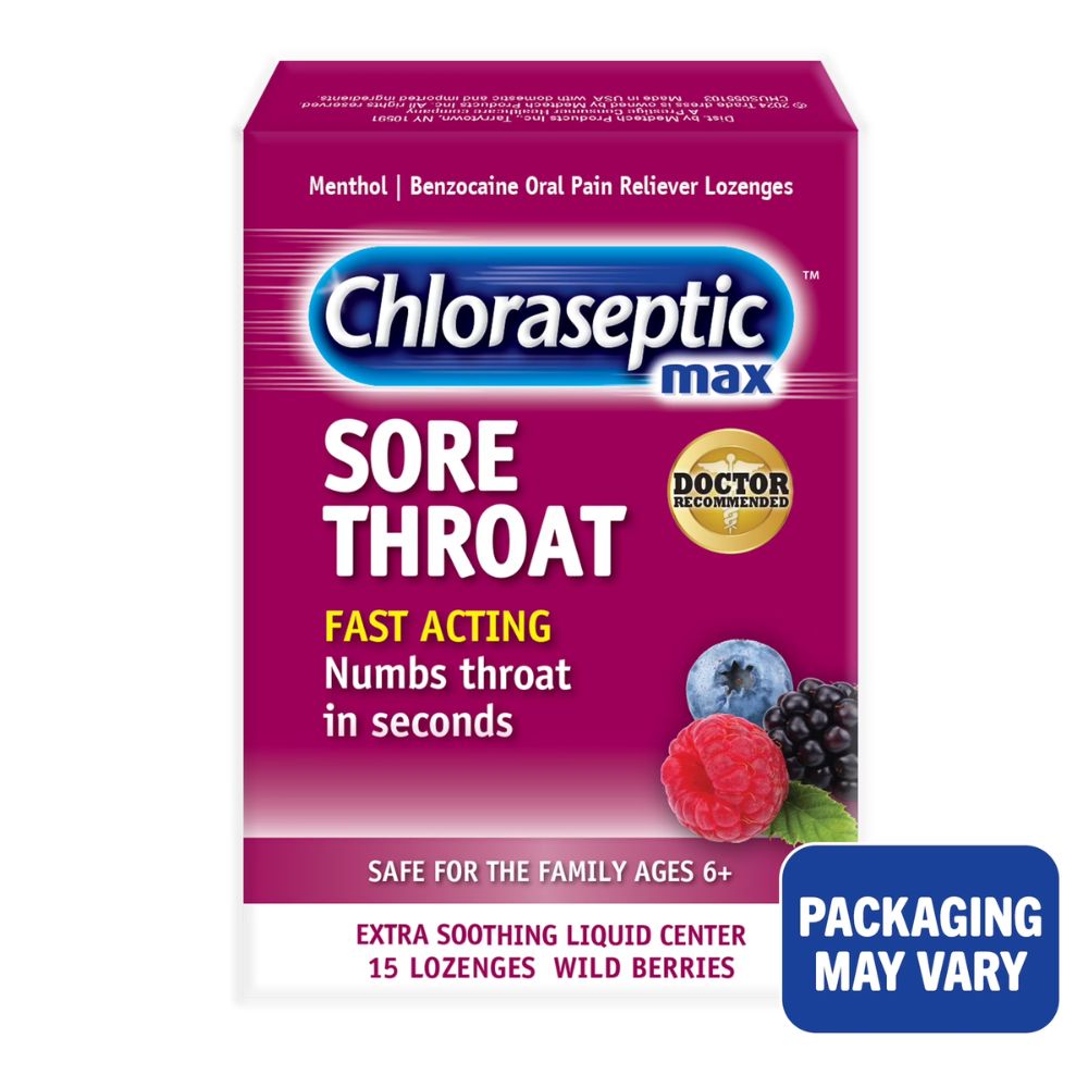 Chloraseptic Max Wild Berries Sore Throat 15 Tabletas