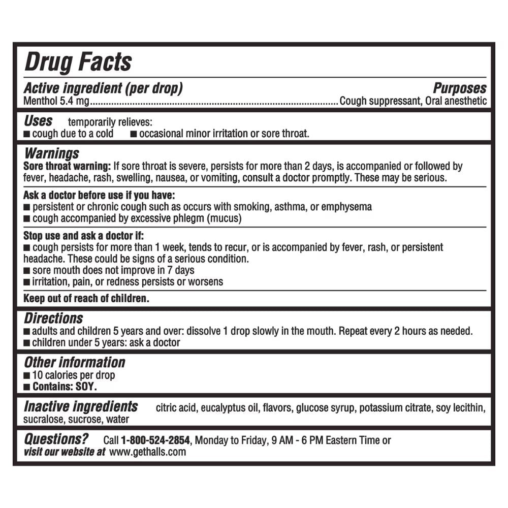 Halls Caramelos Mentho-Lyptus 80 Drops