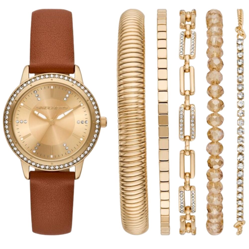 Skechers Set De Reloj y Pulseras Para Damas