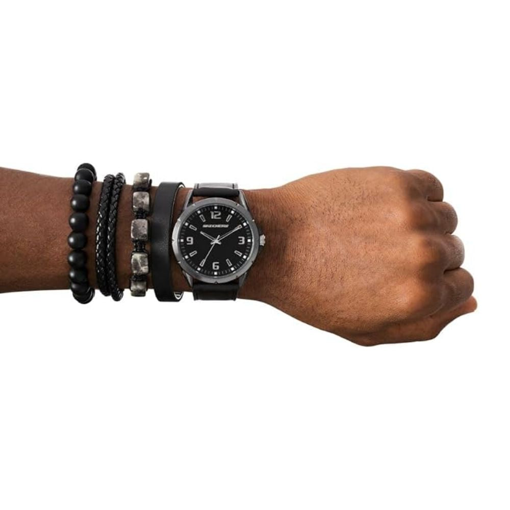 Skechers Set De Reloj y Pulseras Para Caballeros