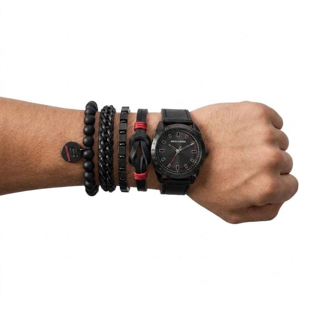 Skechers Set De Reloj y Pulseras Para Caballeros